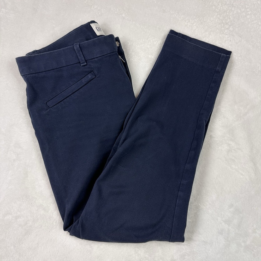 Gap Womens Navy‎ Signature Skinny Ankle Pants Size 8R Front Slit Pockets Stretch